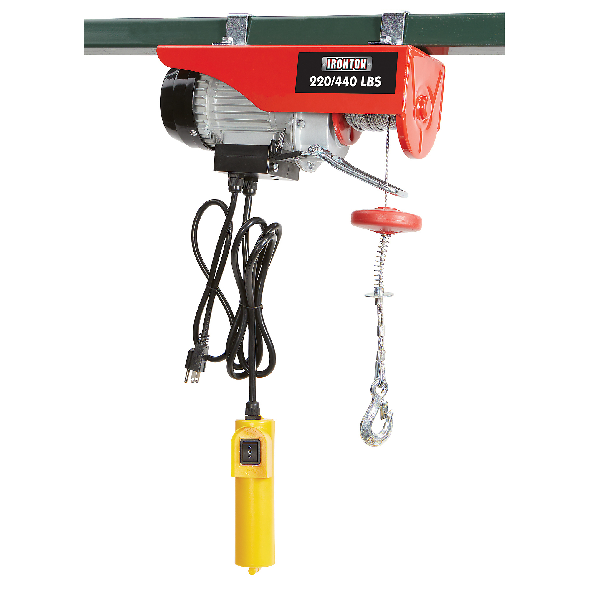 Ironton Electric Cable Hoist, 220-lb. Single-Line Capacity/440-Lb. Double-Line Capacity, 38ft./19ft. Lift